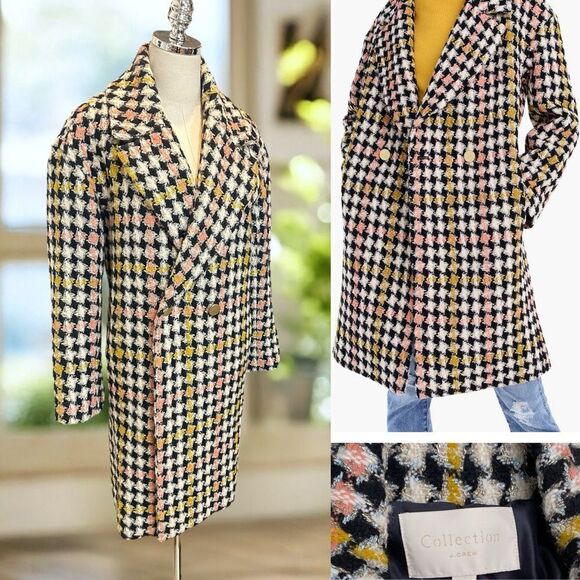 J.Crew Collection Lurex Tweed Italys Manifattura di Carmignano mill Coat size 4 - Picture 1 of 12